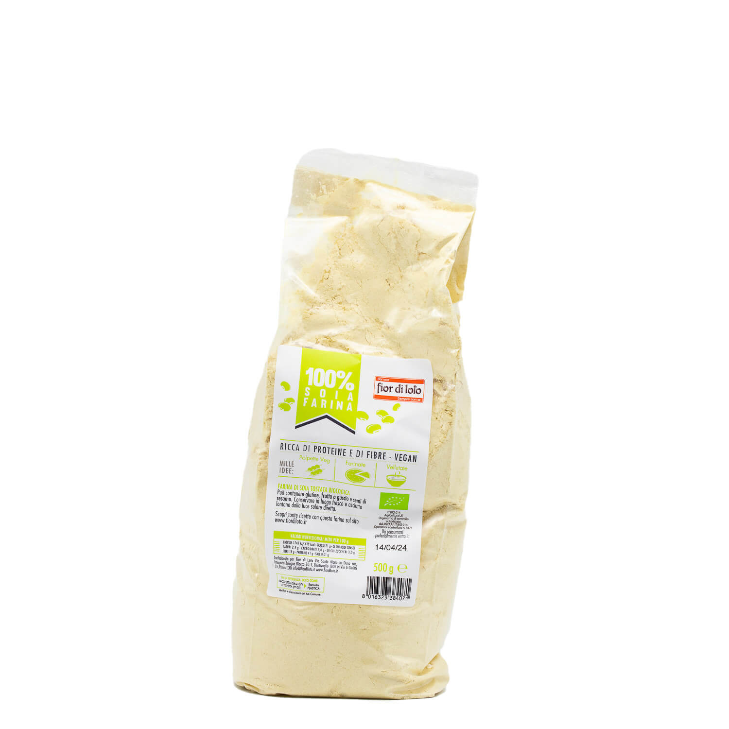 Farina di soia tostata biologica