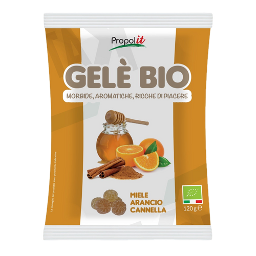 Caramelle gelée bio gusto miele, arancio e cannella - 120 g
