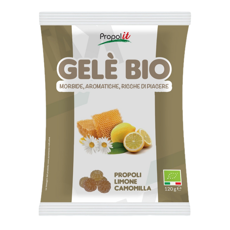 Caramelle gelée bio gusto propoli, limone e camomilla - 120 g