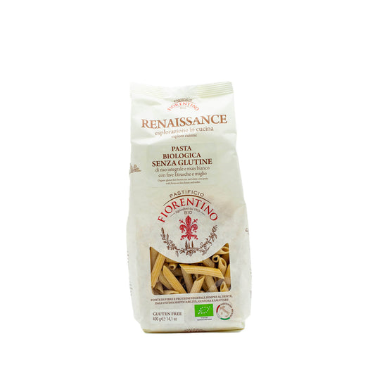 Penne di riso integrale e mais bianco con fave etrusche e miglio BIO - 400gr